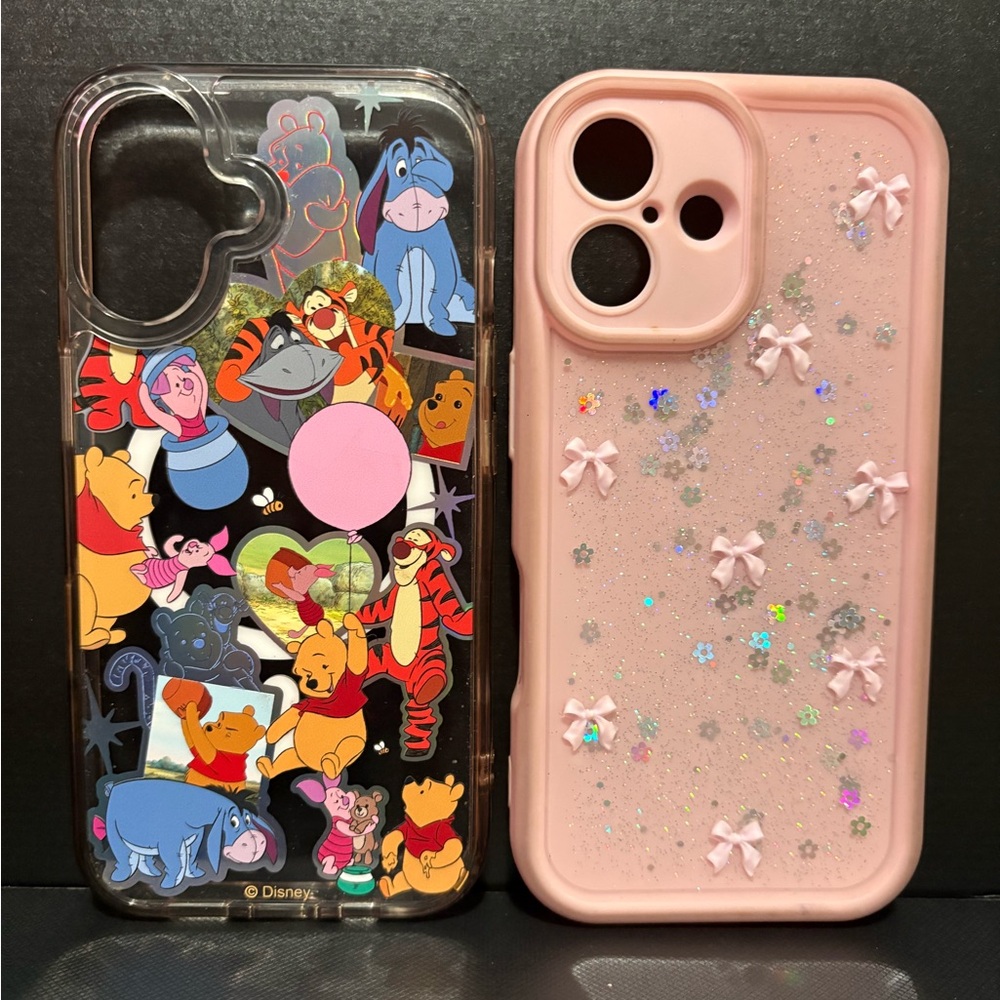 💛🧡Disney Winnie the Pooh Character Phone Case Set - Pink and Multicolor🩷💗